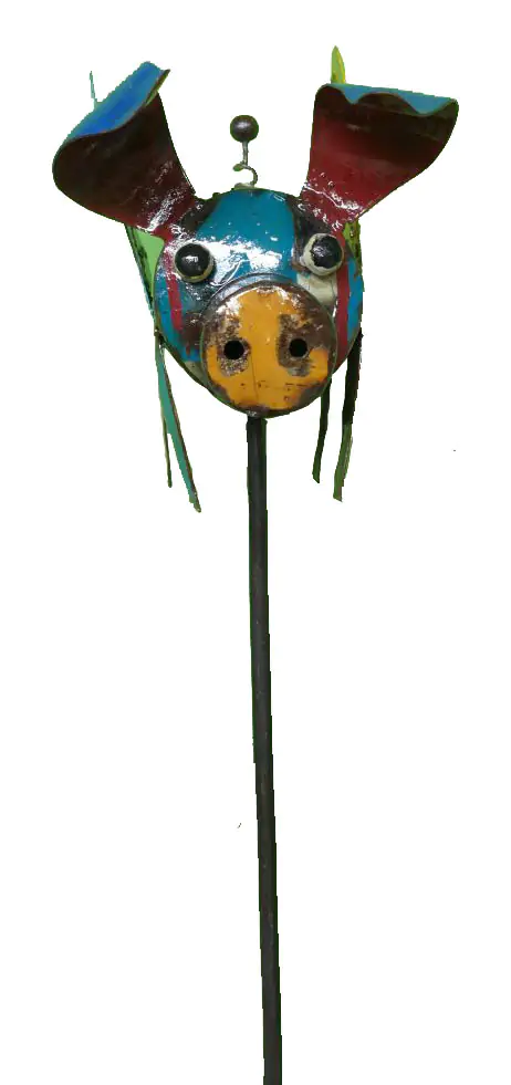  Product image 3 of the product “Pig on Metal stick 115cm Height, metal art. ”